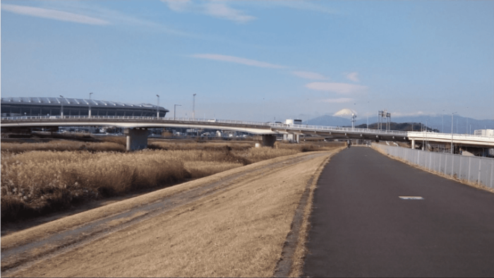 サイクリング中に見た富士山