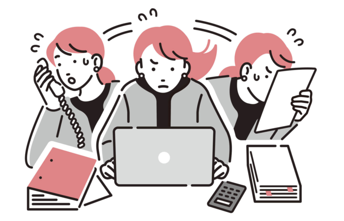 忙しい女性イラスト