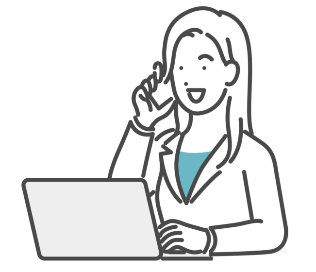 電話している女性のイラスト