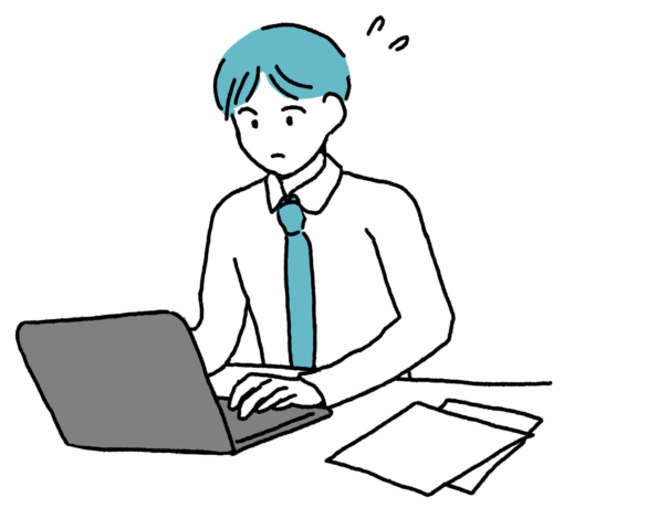 仕事が忙しい様子のイラスト