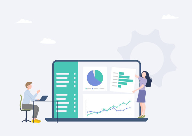 グラフと人間の絵