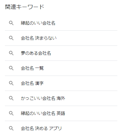 Googleの関連検索