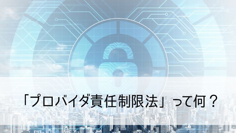 そもそも、「プロバイダ責任制限法」って何？