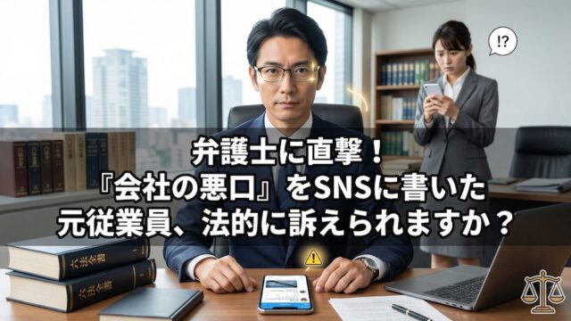 弁護士に直撃！「会社の悪口」をSNSに書いた元従業員、法的に訴えられますか？