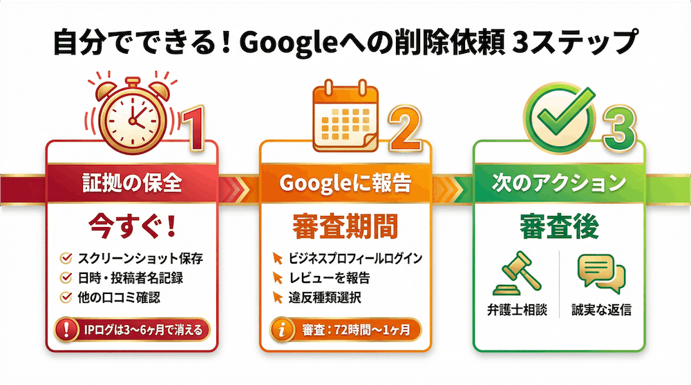 自分でできる！Googleへの削除依頼3ステップ