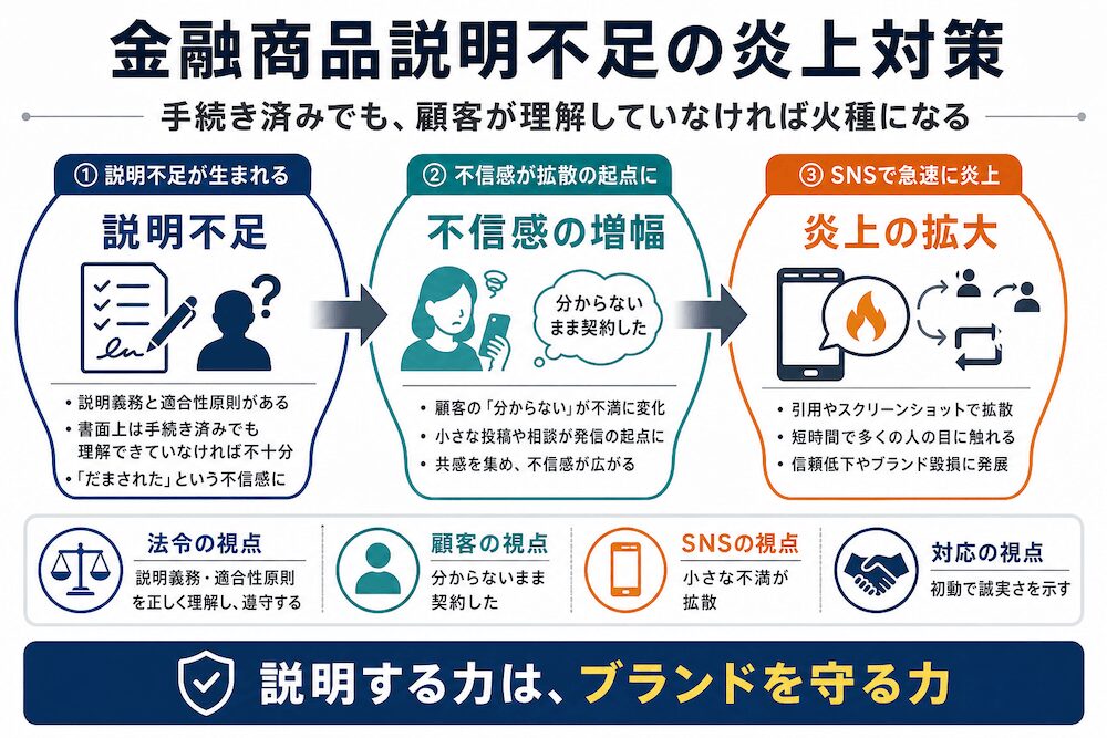 金融商品説明不足の炎上対策