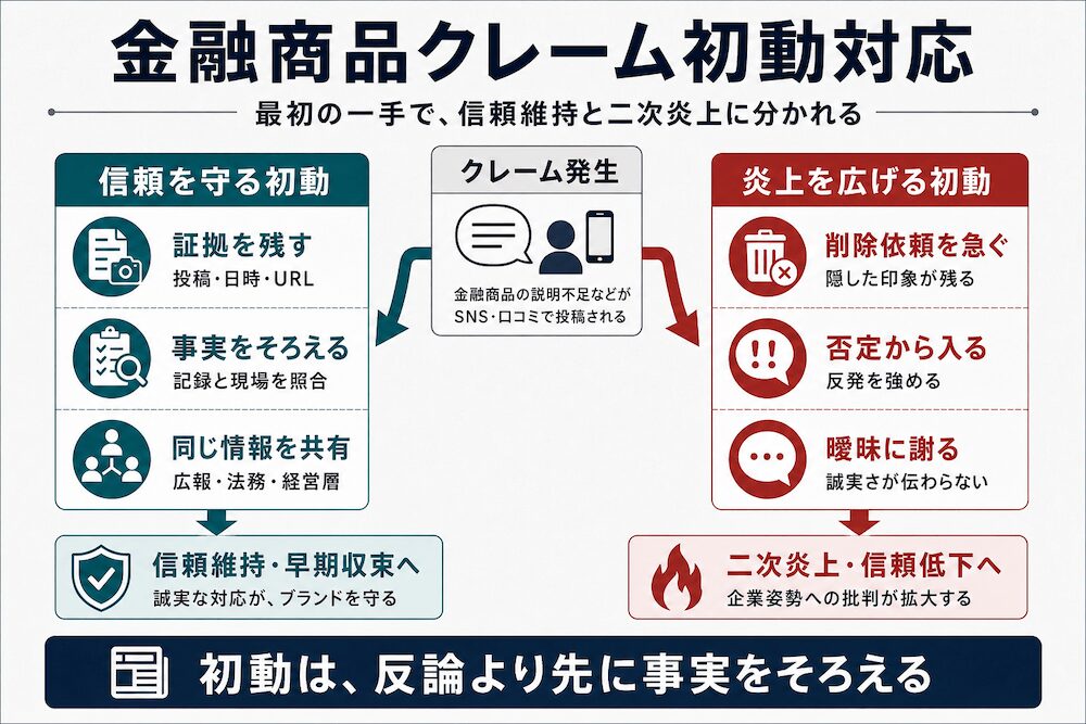 金融商品クレーム初動対応